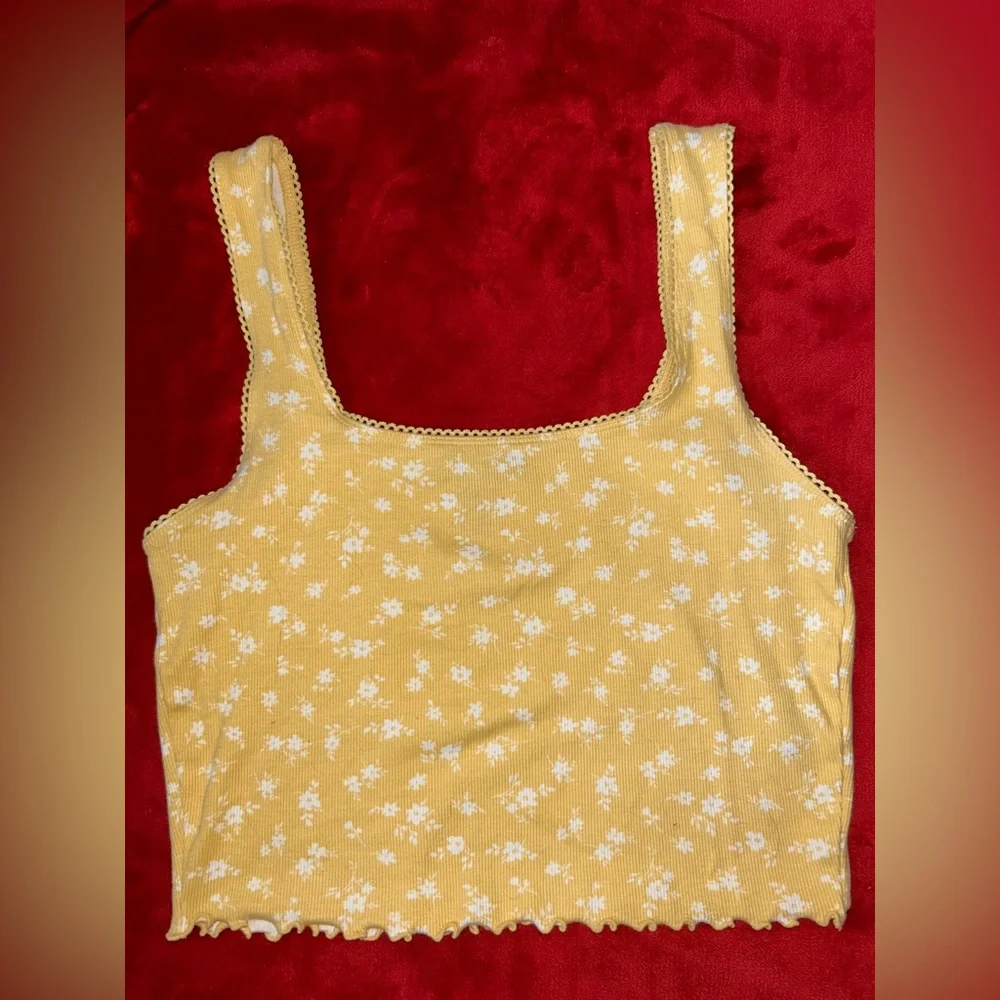 Yellow floral tank top - Picture 1 of 4